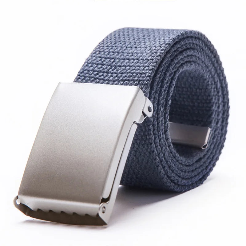 Fashion New Unisex Trousers Belts Canvas Belt Metal Buckle Men Women Boys Jeans Belts Candy Colors Top Quality Luxury Belts
