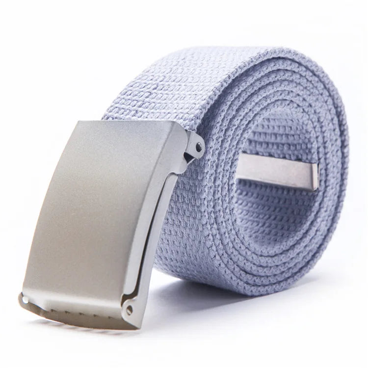 Fashion New Unisex Trousers Belts Canvas Belt Metal Buckle Men Women Boys Jeans Belts Candy Colors Top Quality Luxury Belts