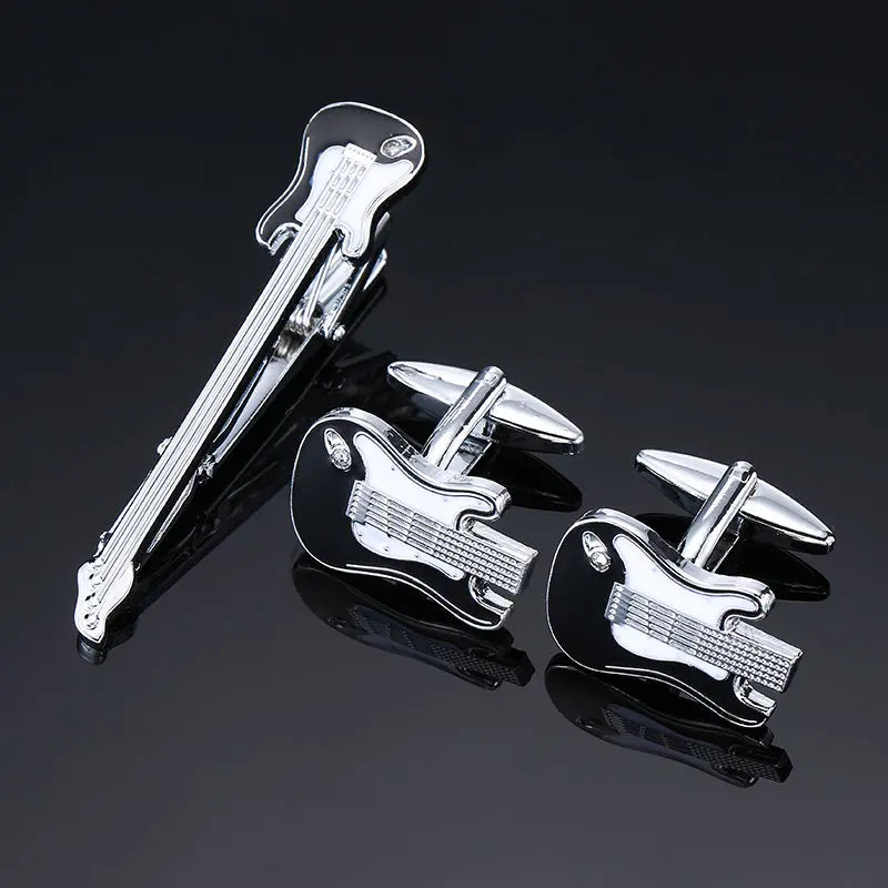 High Quality Cuff links necktie clip for tie pin for men's gift Classic pattern tie bars cufflinks tie clip set Men Jewelry