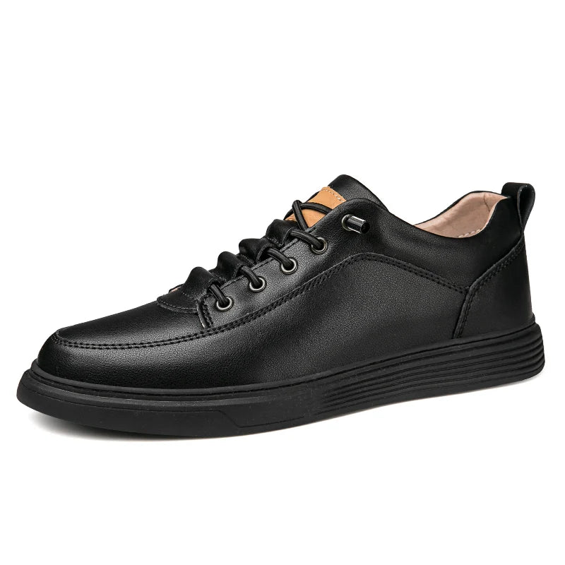 Men's Skateboarding Shoes Loafers Sneakers Skate Shoes Lace up Handmade Leather Low-top Slip on Thick Sole Air Hole Hollow Out