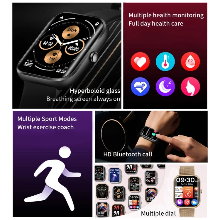 Hotsale Curved Screen Smart Watch 1.96" 320*386 Hyperboloid Glass 100+Sport Modes Heart Rate BO BP Monitoring AK58 Smartwatch