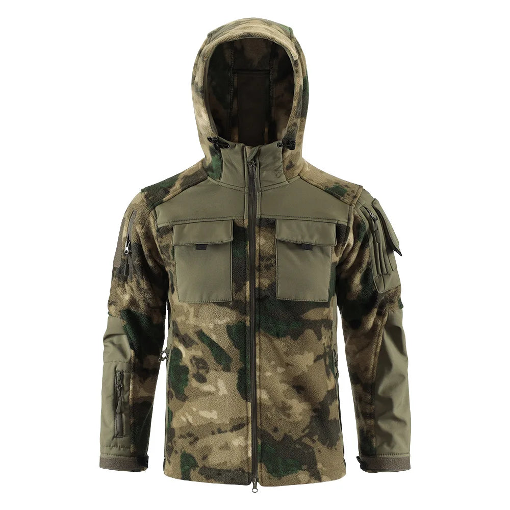 Autumn Winter Men's Vintage Pullover Hoodie Solid Color Long Sleeve Coat Comfort Warm Style Windbreaker Jacket Custom