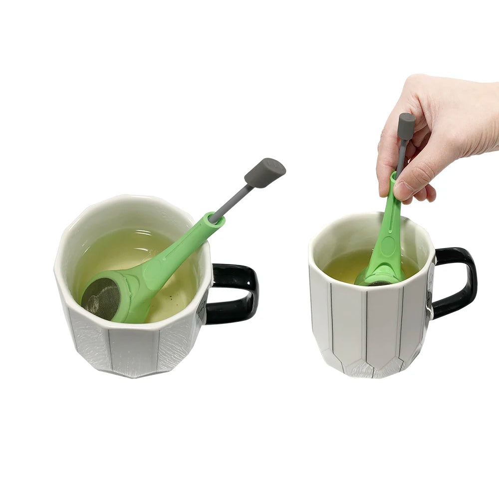 Hot Selling Plastic Tea Infuser Strainer with Silicon Built-in Plunger