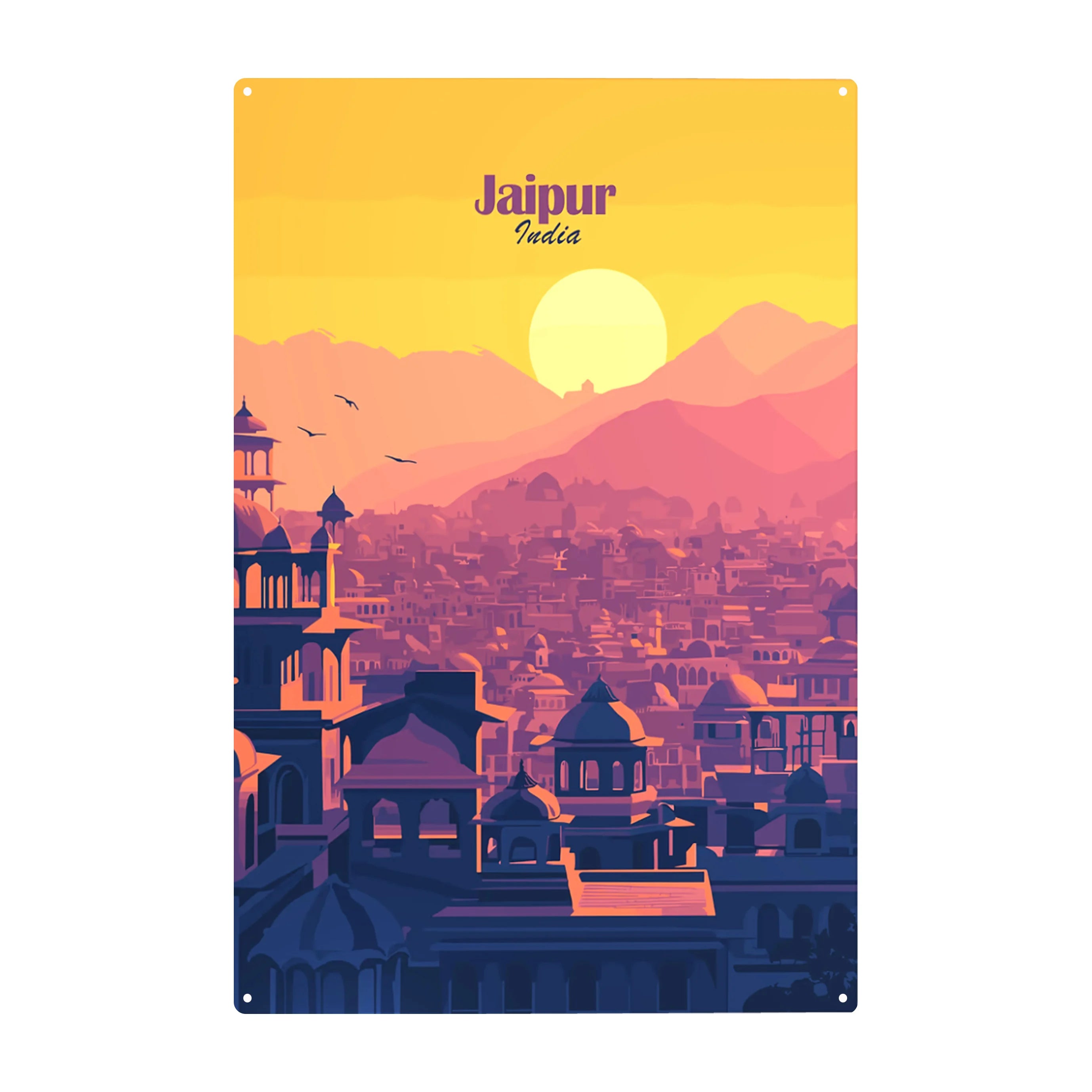 2025 Custom Retro Home Decorative Metal Sign Wholesale Tin Poster UV Printed India Scenic Spot Wall Decor From Home