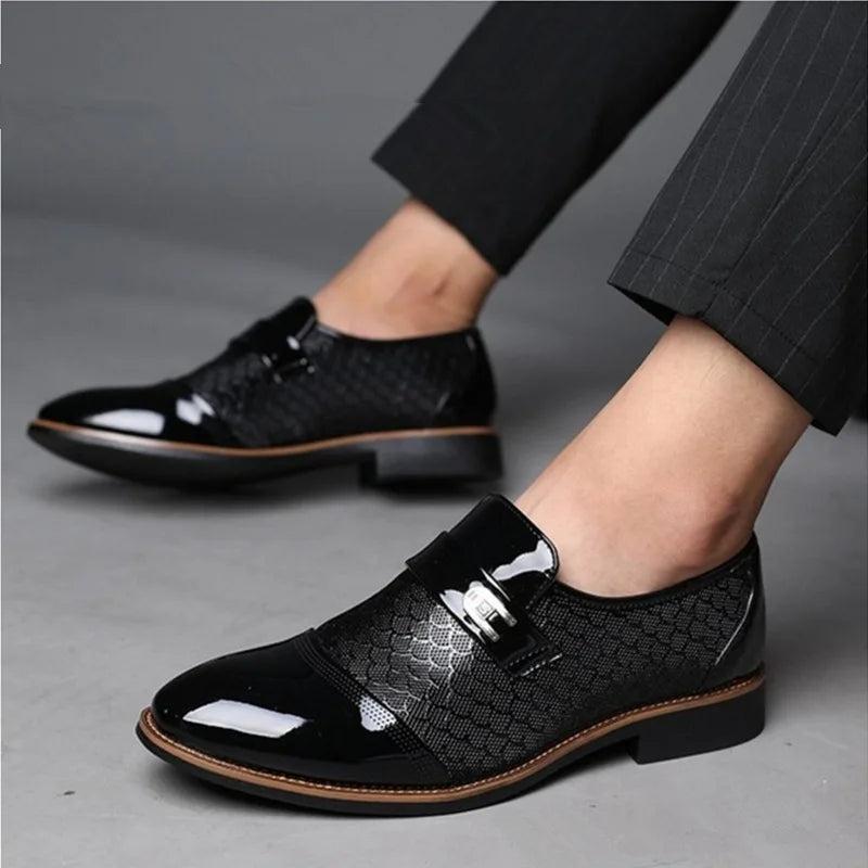 Men Leather Shoes Men's Business Dress Shoes All-Match Casual Shoes Shock-Absorbing Wear-Resistant Non-Slip Breathable  Footwear