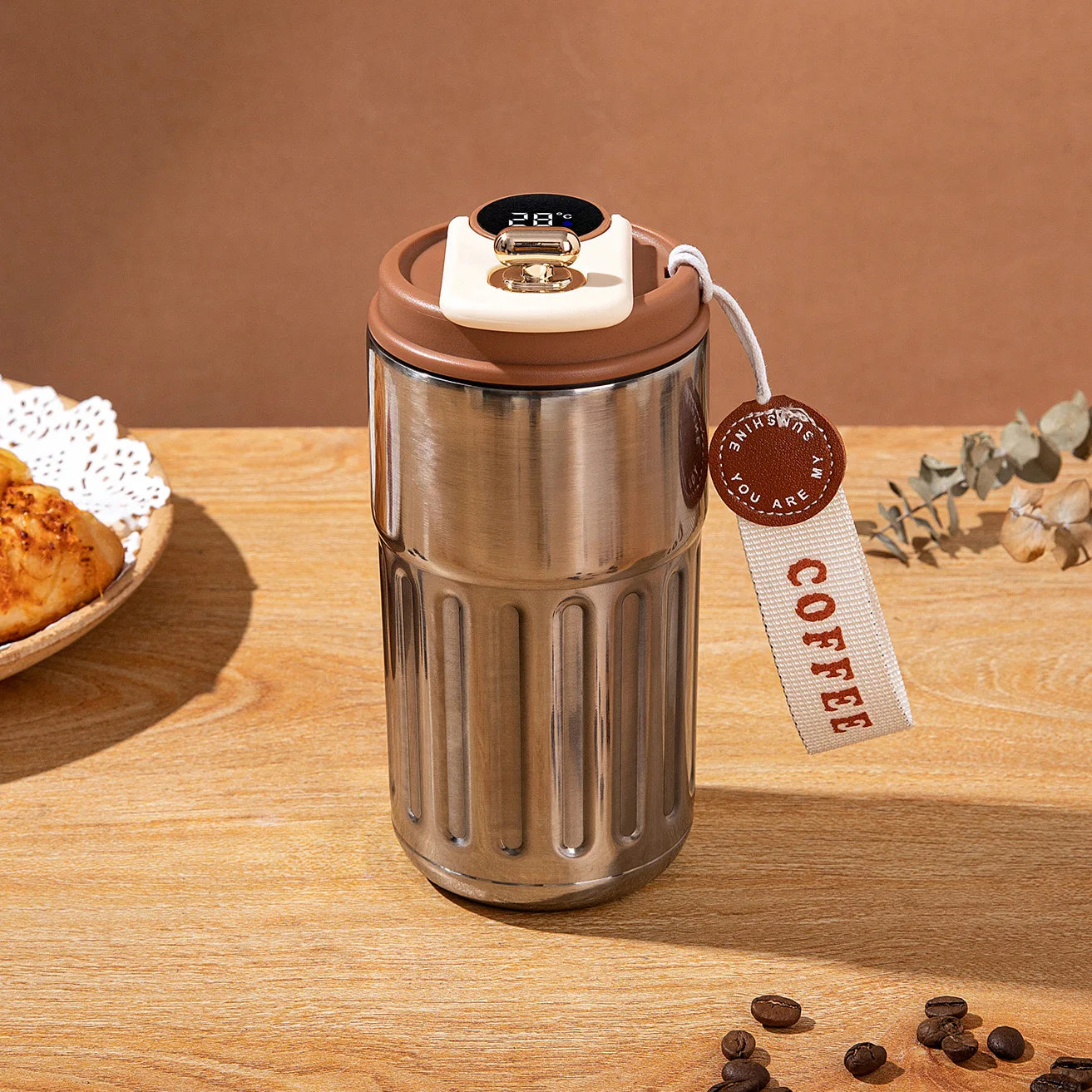 Wholesale Best Price 420 ML Stainless Steel Thermos with Smart LED Custom Logo Coffee Mug Gift Set Low MOQ Stock