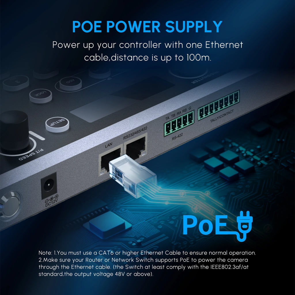 FEELWORLD KBC20N PTZ Camera Controller Joystick Multi-Protocol Control Keyboard PoE Supported OEM/ODM Service for Live Streaming