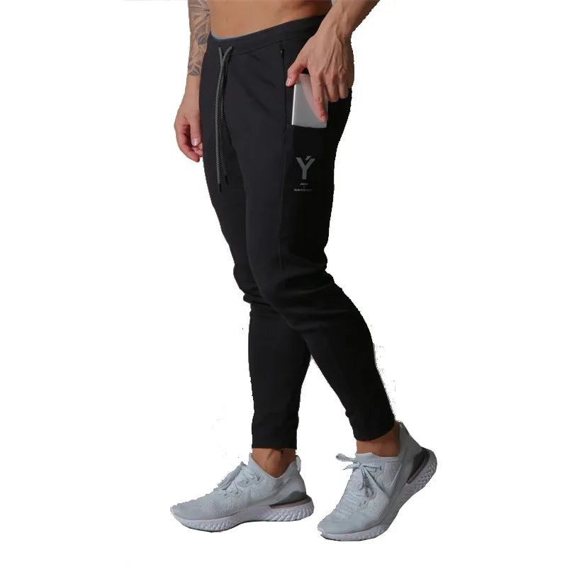 Customized 80% Cotton Men Jogger Pants Pocket Sweatpants Solid Zipper Black Trouser Pant Man Gym Workout Track Pants for Men