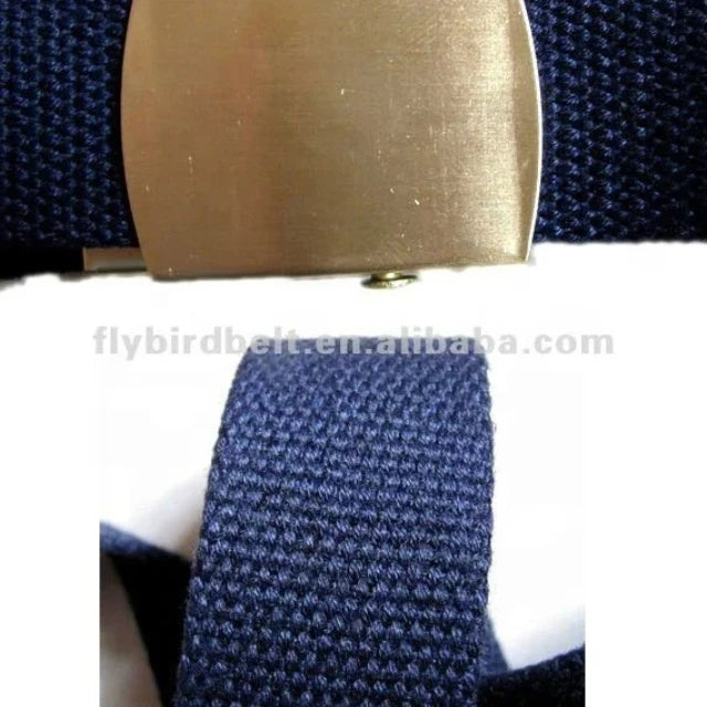 M635487YO Men's & Boys' Web Belt Adjustable One Size Suit Cotton Strap and Gold Plating Buckle
