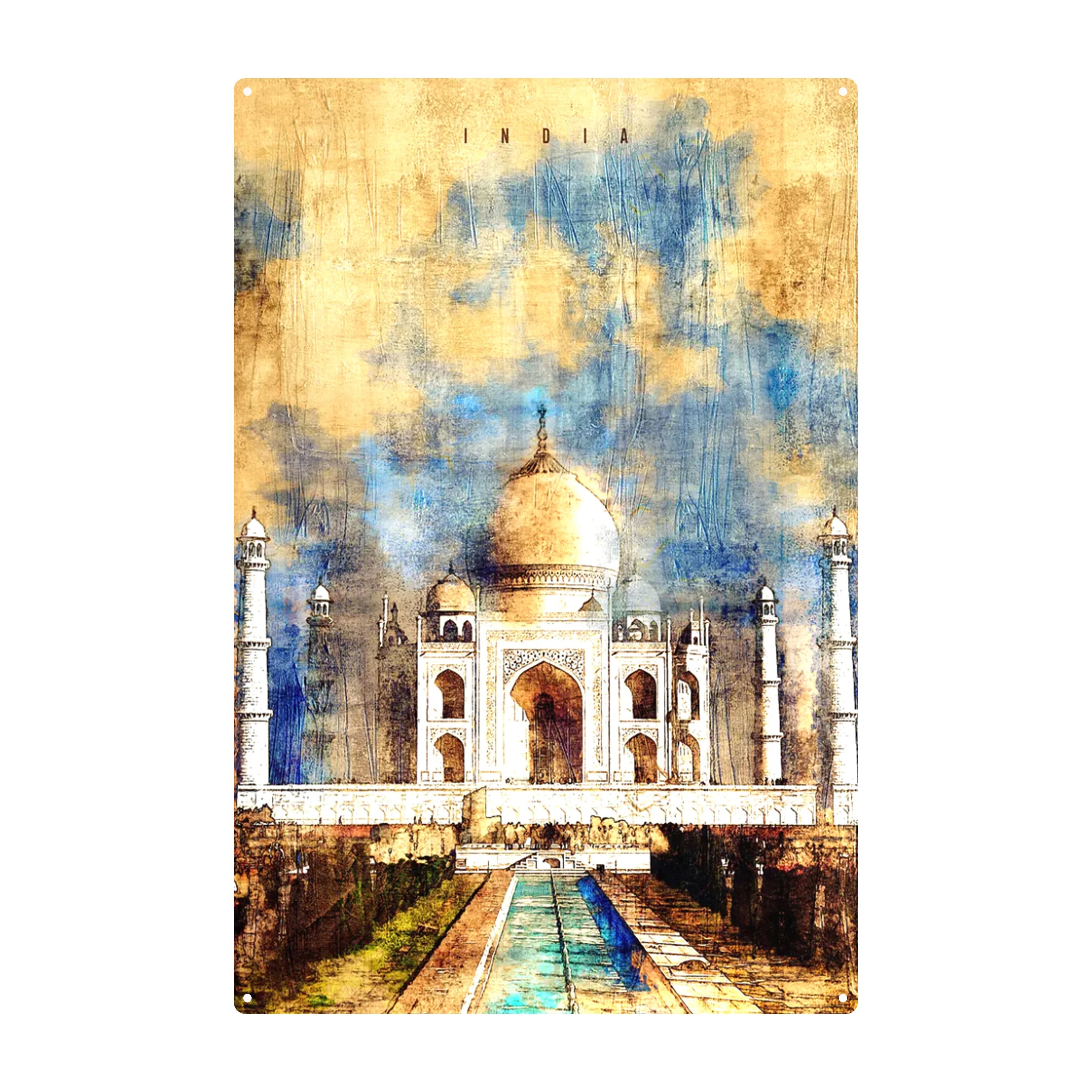 2025 Custom Retro Home Decorative Metal Sign Wholesale Tin Poster UV Printed India Scenic Spot Wall Decor From Home