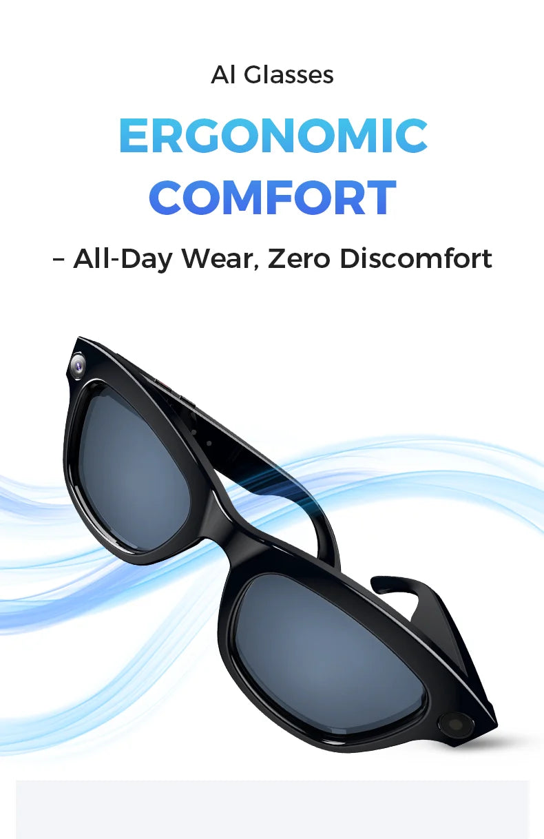 M01pro Men's Smart Glasses Fashion AI Translation ChatGPT Sunglasses 8MP Camera for Blue Tooth Calling Music Video Photo Taking