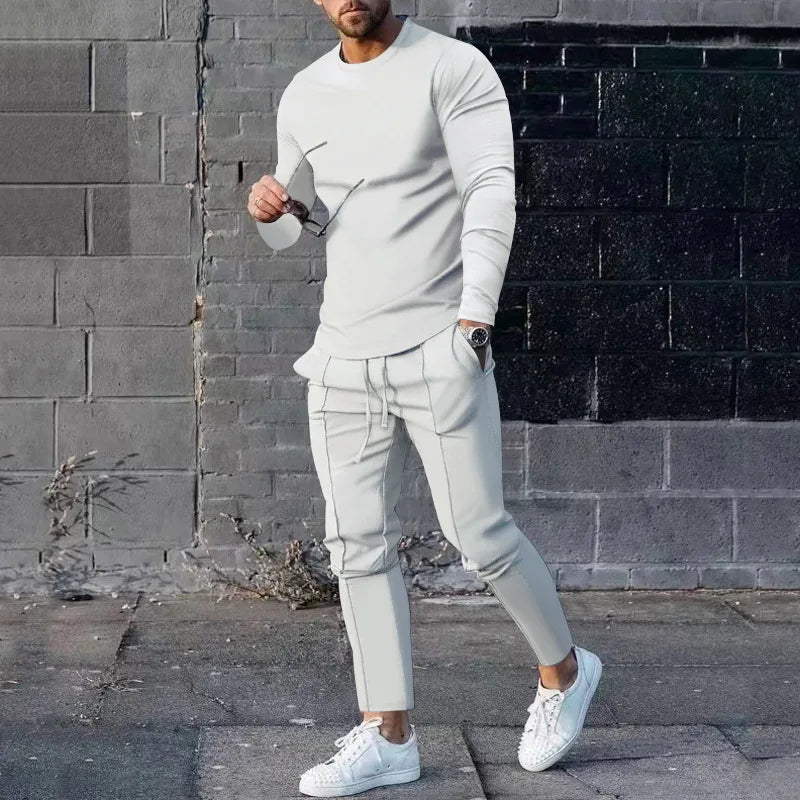 Spring Winter 2pcs t Shirts Pants Set Men Casual Fashion Set Sport Tracksuit Basketball Jogging Suit Men Clothing Streetwear