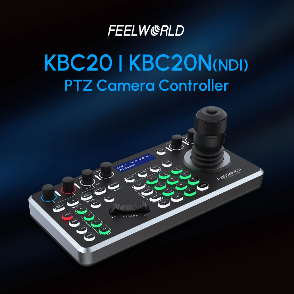 FEELWORLD KBC20N PTZ Camera Controller Joystick Multi-Protocol Control Keyboard PoE Supported OEM/ODM Service for Live Streaming