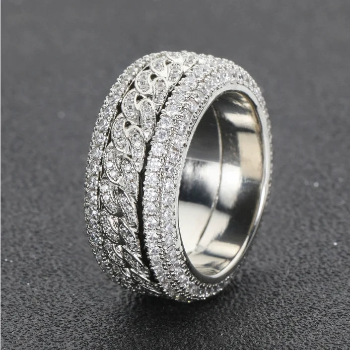 Wholesale Price 925 Sterling Silver Eternity Band Ring Iced VVS Moissanite CZ Hip-Hop Women Men 18K Gold Plated for Certified