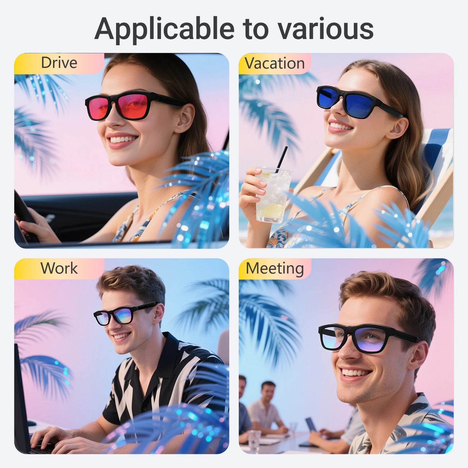 High-tech Tint Changing Smart AI Sunglasses Adjustable Photochromic Lenses Feather-light Frame Smart Audio Sport Glasses Kit