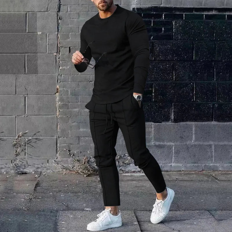 Spring Winter 2pcs t Shirts Pants Set Men Casual Fashion Set Sport Tracksuit Basketball Jogging Suit Men Clothing Streetwear