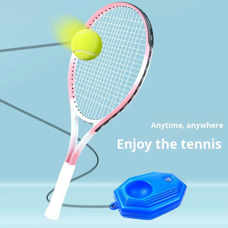 Tennis Trainer Single Player Training Rebounder Set Racket Beginner's Training Automatic Rebound Iron