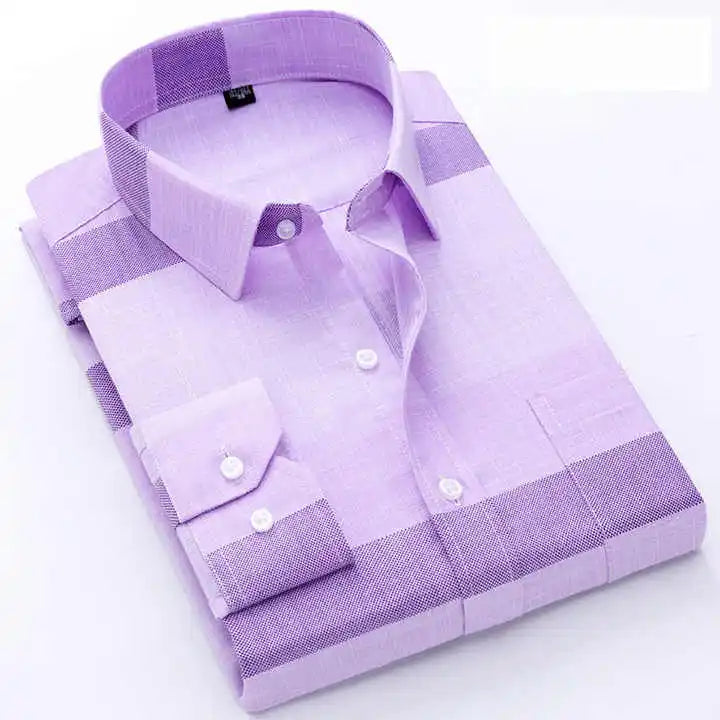 TTT-8799-T -hemp Men's Silk Long Sleeve Non-ironing Shirt Men's Autumn Casual Large Size Long Sleeve