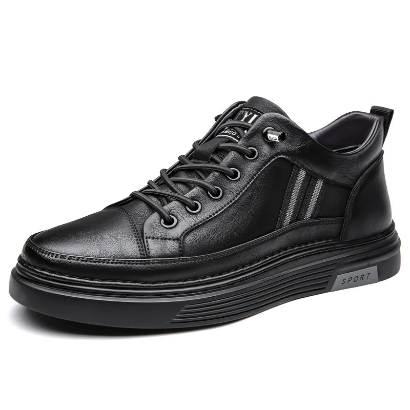 Men's Skateboarding Shoes Loafers Sneakers Skate Shoes Lace up Leather Low-top Slip on Thickened Fleece Cotton Padded Warm