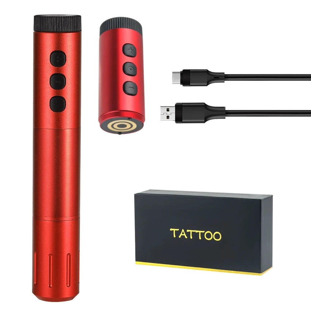 XNET Portable Wireless Tattoo Pen Machine with Double Battery for Beginners Permanent Makeup Eyebrow Scalp Small Body Tattoo