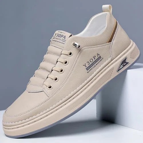 Men's Trendy Walking Sports Shoes White Anti-Slip Thick Soles Slip-On Breathable Fashionable for All Four Seasons Including - Free Item