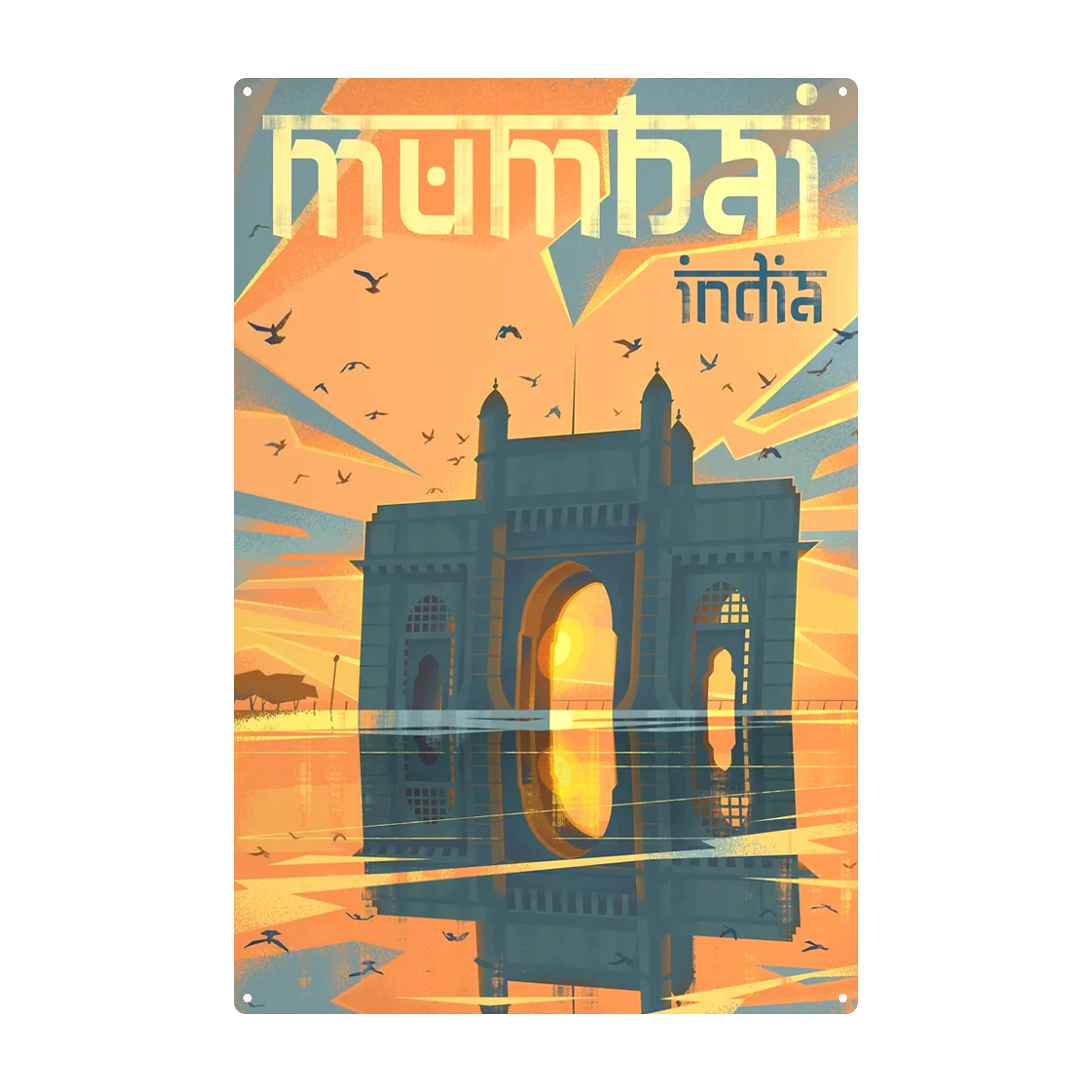 2025 Custom Retro Home Decorative Metal Sign Wholesale Tin Poster UV Printed India Scenic Spot Wall Decor From Home