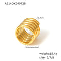 Hollow Round Brand Eight Stars Inlaid with Natural Turquoise Design Personality Simple Stainless Steel Plated Open Ring - Free Item