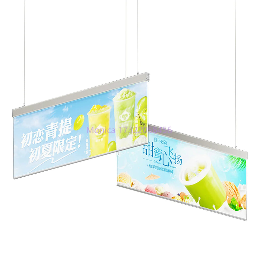 Two Sided Poster Changeable Light Box Highly Brightness Decorative Interior Board Shows Hanging Ceiling Advertising Billboard