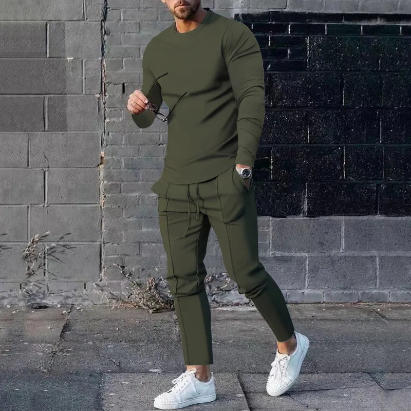 Spring Winter 2pcs t Shirts Pants Set Men Casual Fashion Set Sport Tracksuit Basketball Jogging Suit Men Clothing Streetwear
