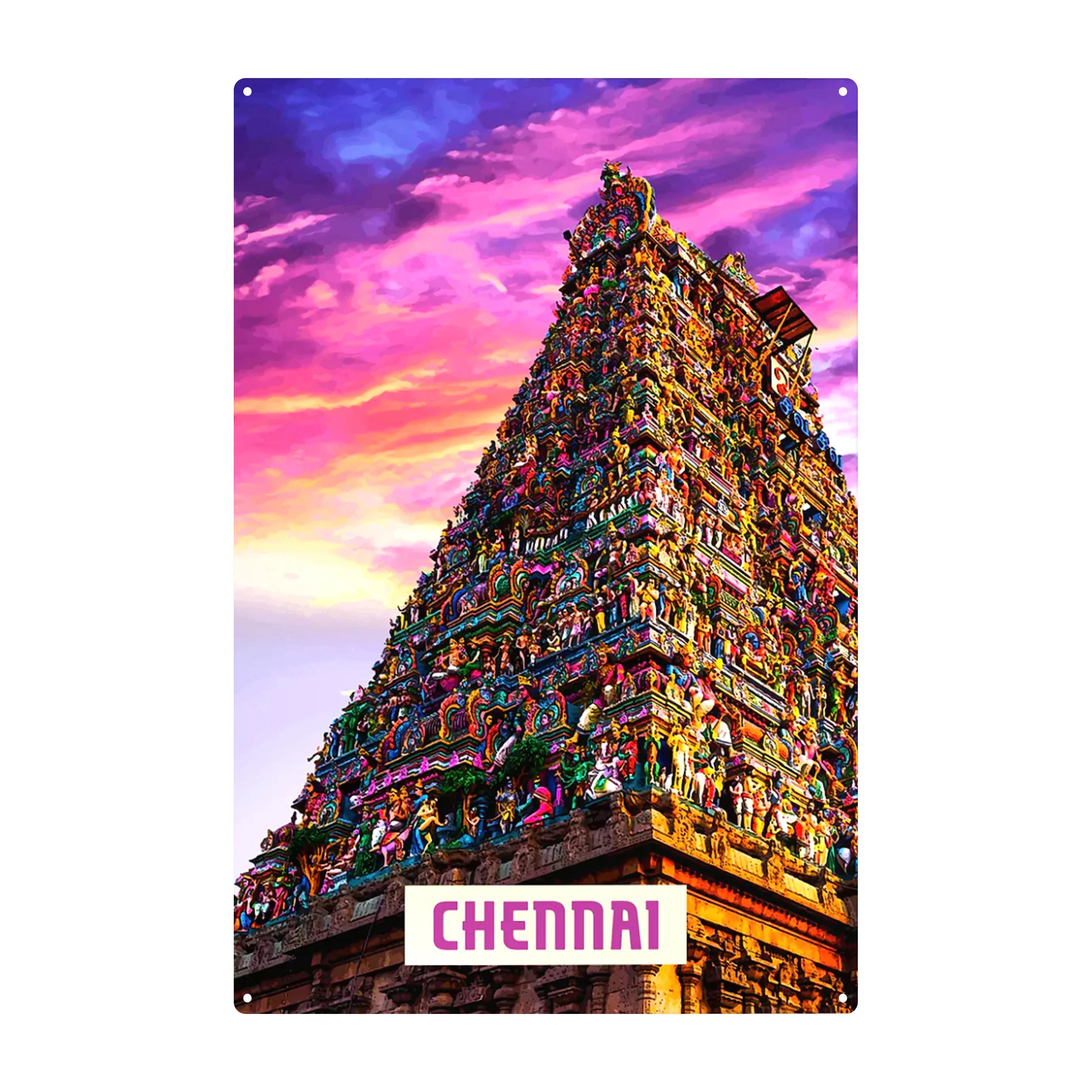 2025 Custom Retro Home Decorative Metal Sign Wholesale Tin Poster UV Printed India Scenic Spot Wall Decor From Home