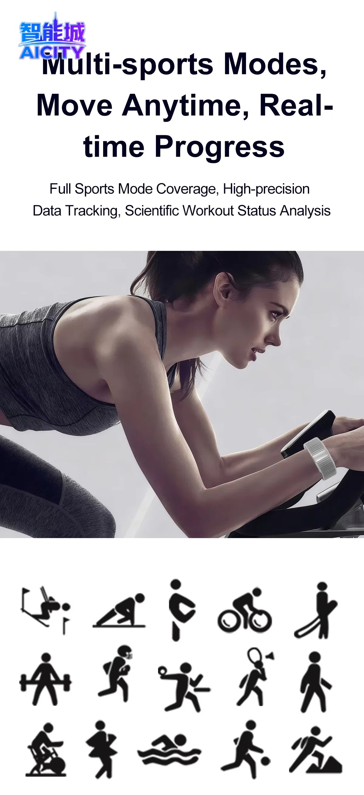 S01 Smart Electronic Bracelet for Sport Fitness Tracker Heart Rate Find My Device & Low Battery Alert Smart Notifications