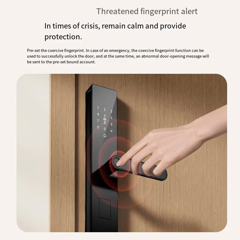 Mihome  Fingerprint WiFi Smart Lock Aluminum Alloy Wood Door for Apartments Hotels and Homes