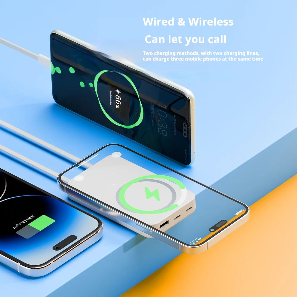 PD 20W Fast Charging 10000mah Power Bank Magnetic 15W Wireless Portable Charger Customize LOGO Holder Mobile Phone Power Banks