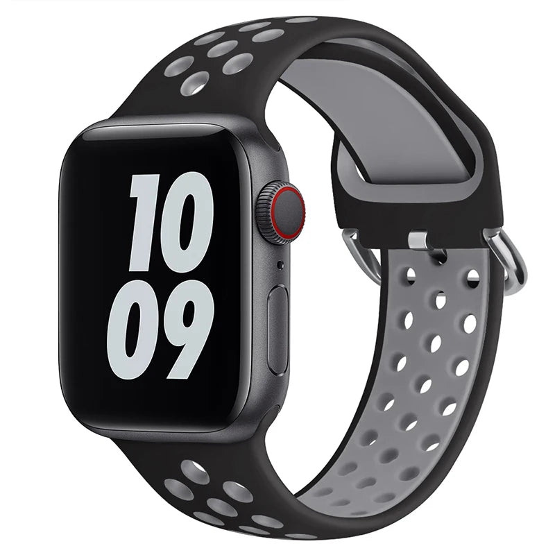 Silicone Breathable Strap For Apple Watch 7 8 41mm 45mm 40 44 38 42mm for nike sport Band iWatch serie SE 6 Ultra 49mm bracelet