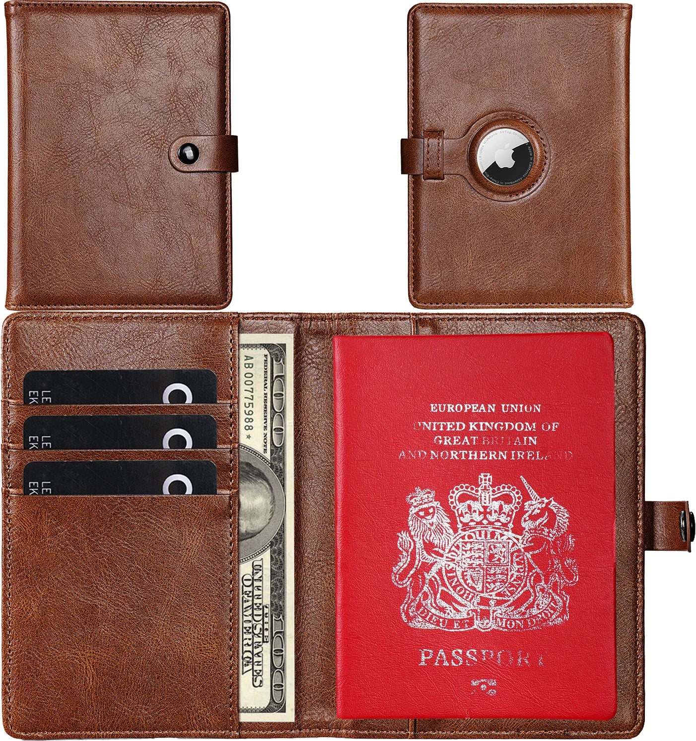 The Passport Cover Plus the Locator Protecttine Cover High-quality Leather 3capacity Display Tiered Management