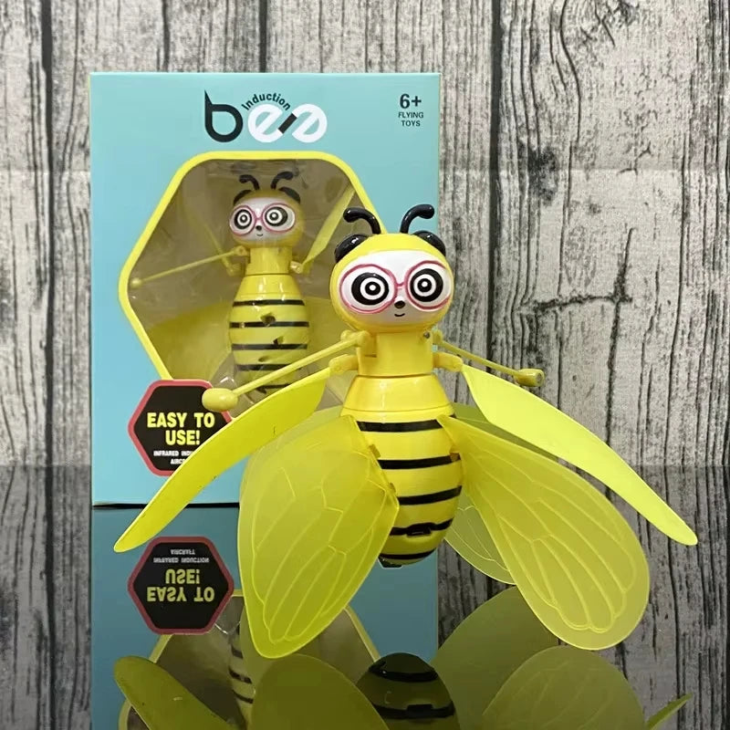 Mini Bee Gesture Induction Flying Toy, LED Light Helicopter for Children Birthday Christmas Gift