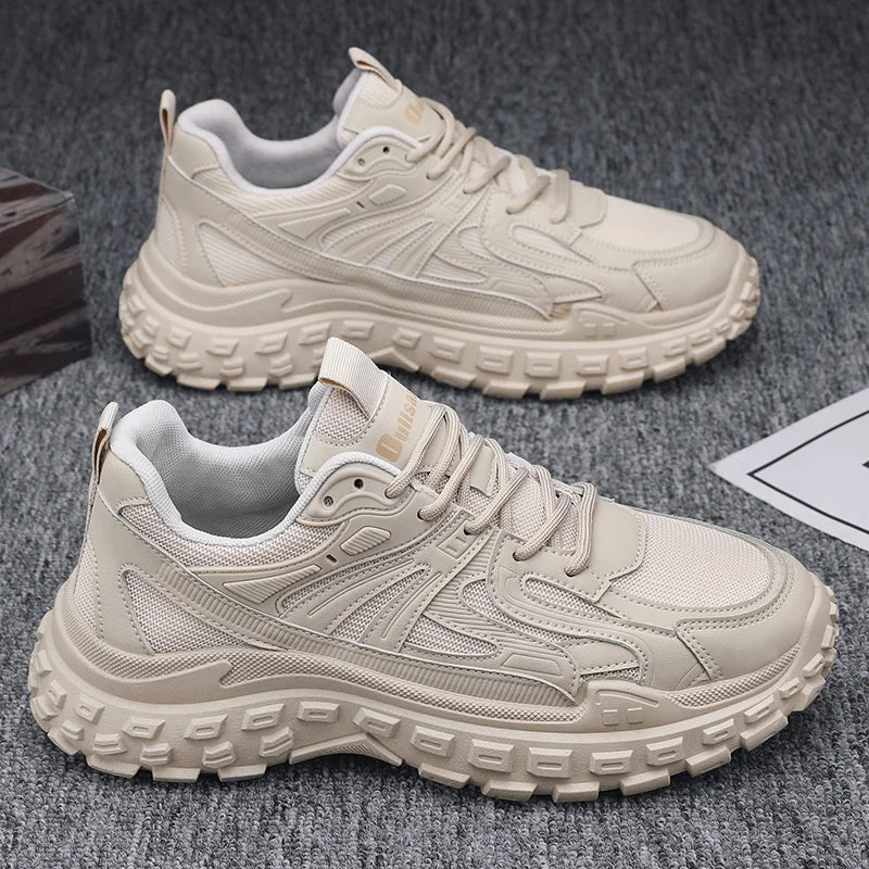 Men's Spring/Summer/Autumn 2026 New Fashion Youth Mesh Breathable Lace-Up Anti-Slippery Running & Leisure Sporty Shoes