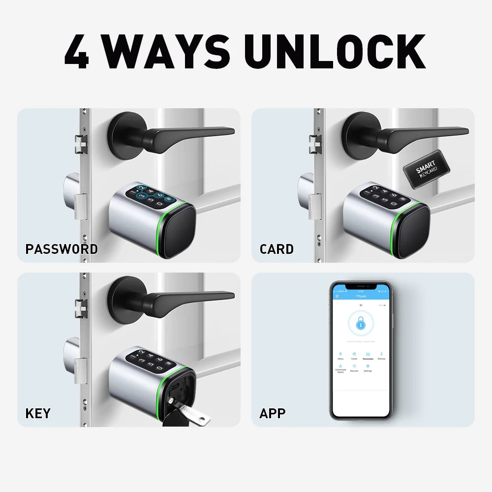 Easy Install Tuya Smart Cylinder Card Fingerprint  Application TTLock App  Old Lock Modify