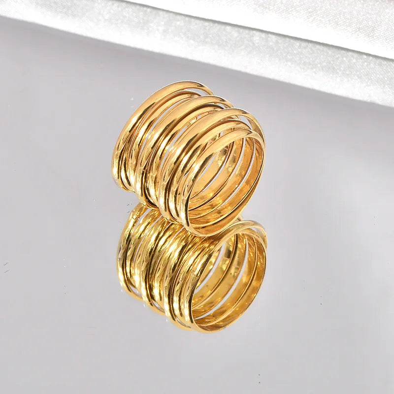 INS Minimalist Multi-Layer Spring Ring Women Trendy European American Fashion Commuter Ring Exaggerated Cross-Border Design Ring - Free Item