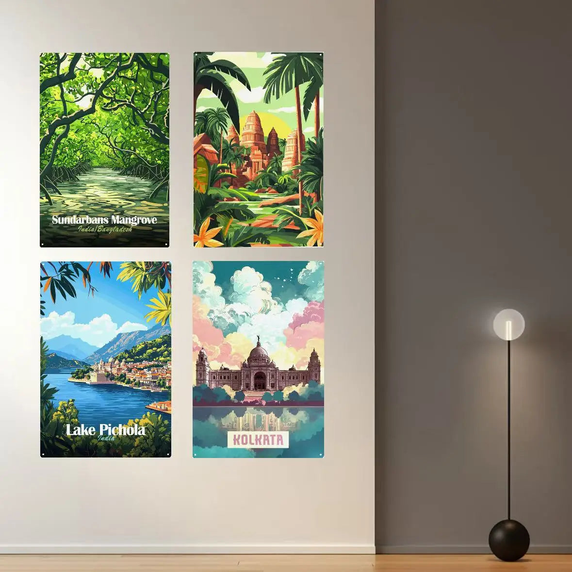 2025 Custom Retro Home Decorative Metal Sign Wholesale Tin Poster UV Printed India Scenic Spot Wall Decor From Home