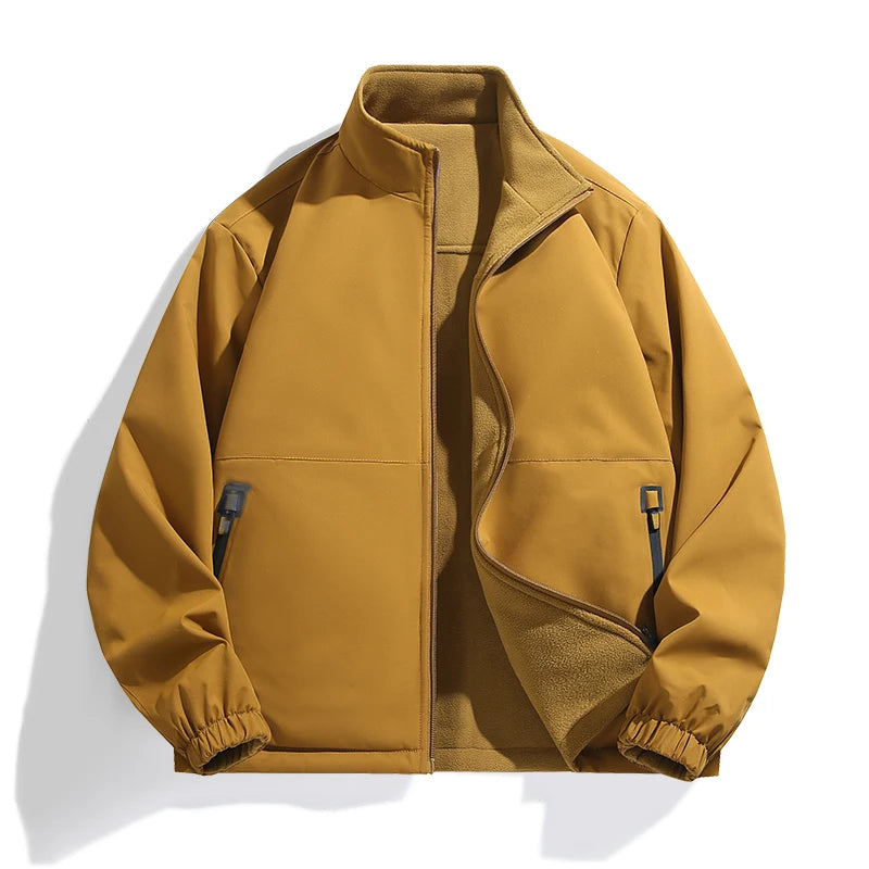 Double-sided Fleece Lined Jacket Men's Autumn and Winter Pile Coat