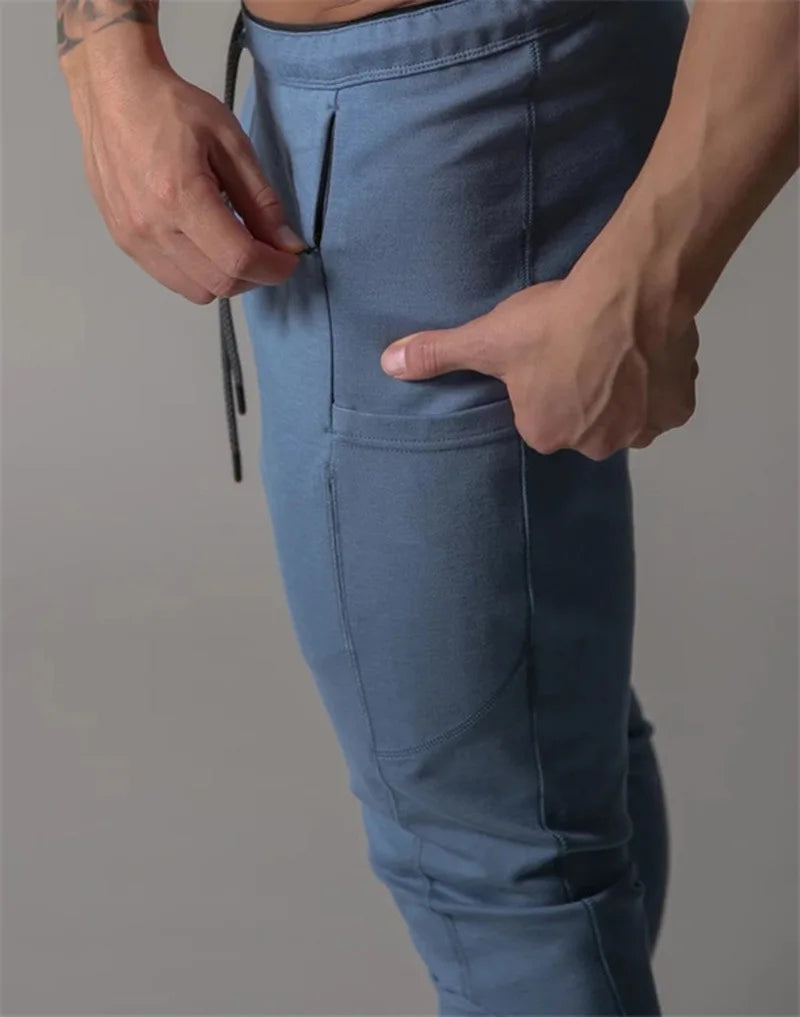 Customized 80% Cotton Men Jogger Pants Pocket Sweatpants Solid Zipper Black Trouser Pant Man Gym Workout Track Pants for Men