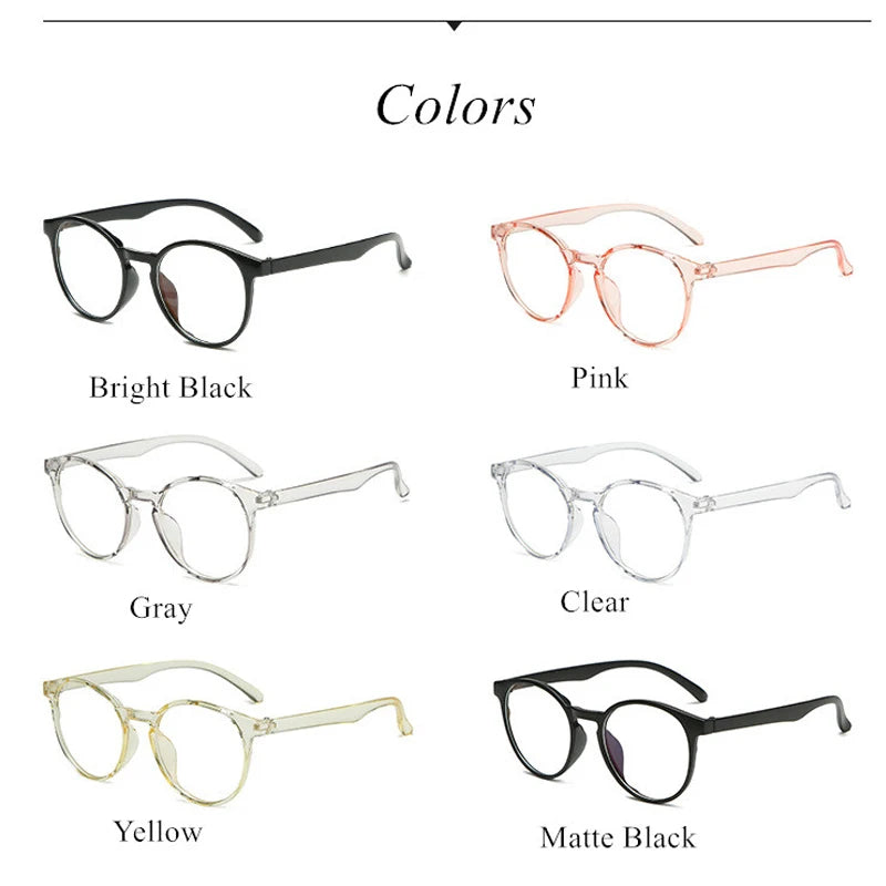 2020 Fashion Classic Round Glasses Black Frame Women Clear Lens Myopia Glasses Men Vintage Eyeglasses Optical Spectacle Frames