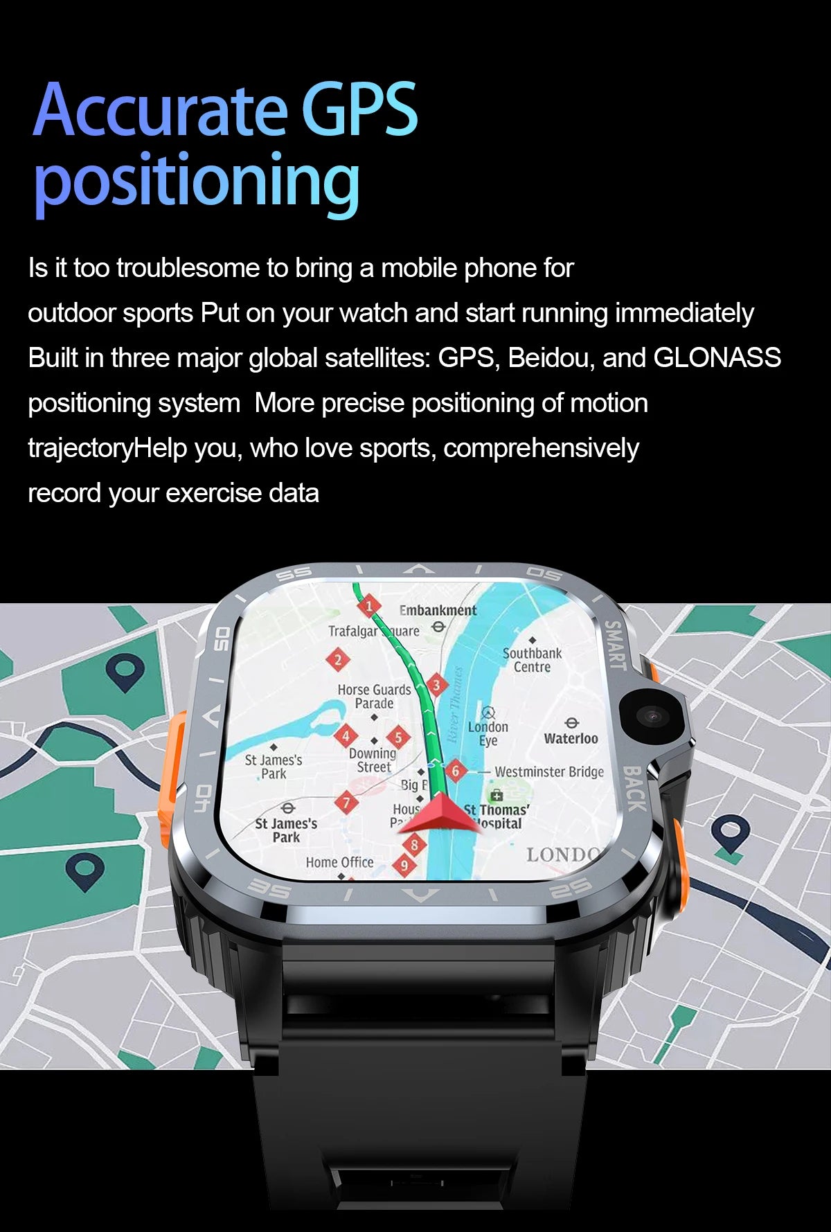 VALDUS Android 4G Sim Card Phone Smartwatch GPS WIFI Dual Mobile Video Camera Fashion PGD Smart Watch RAM 4GB ROM 64GB