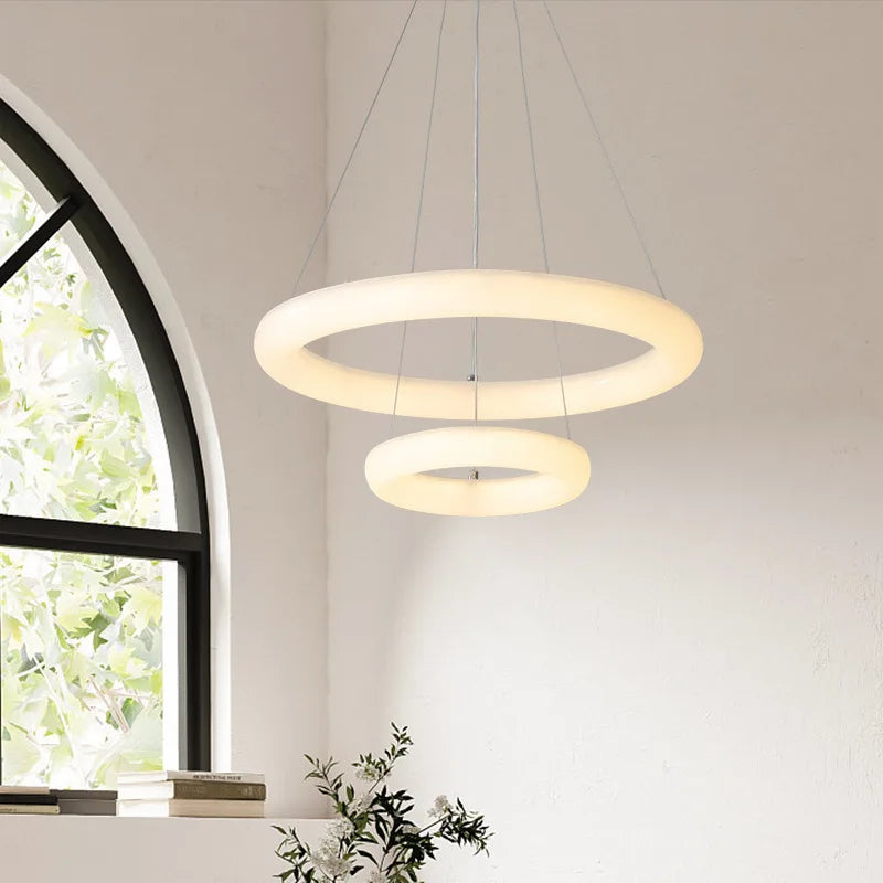 Wholesale LED Bedroom Chandelier Modern Minimalist Dining Room Chandelier Wabi-sabi Style. Round Ring Circular Shape Light