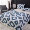 100% Polyester Luxury Jacquard Blanket Diamond Knitted Shawl Printed Geometric Design Four Seasons Use Extra-Large/Large Size