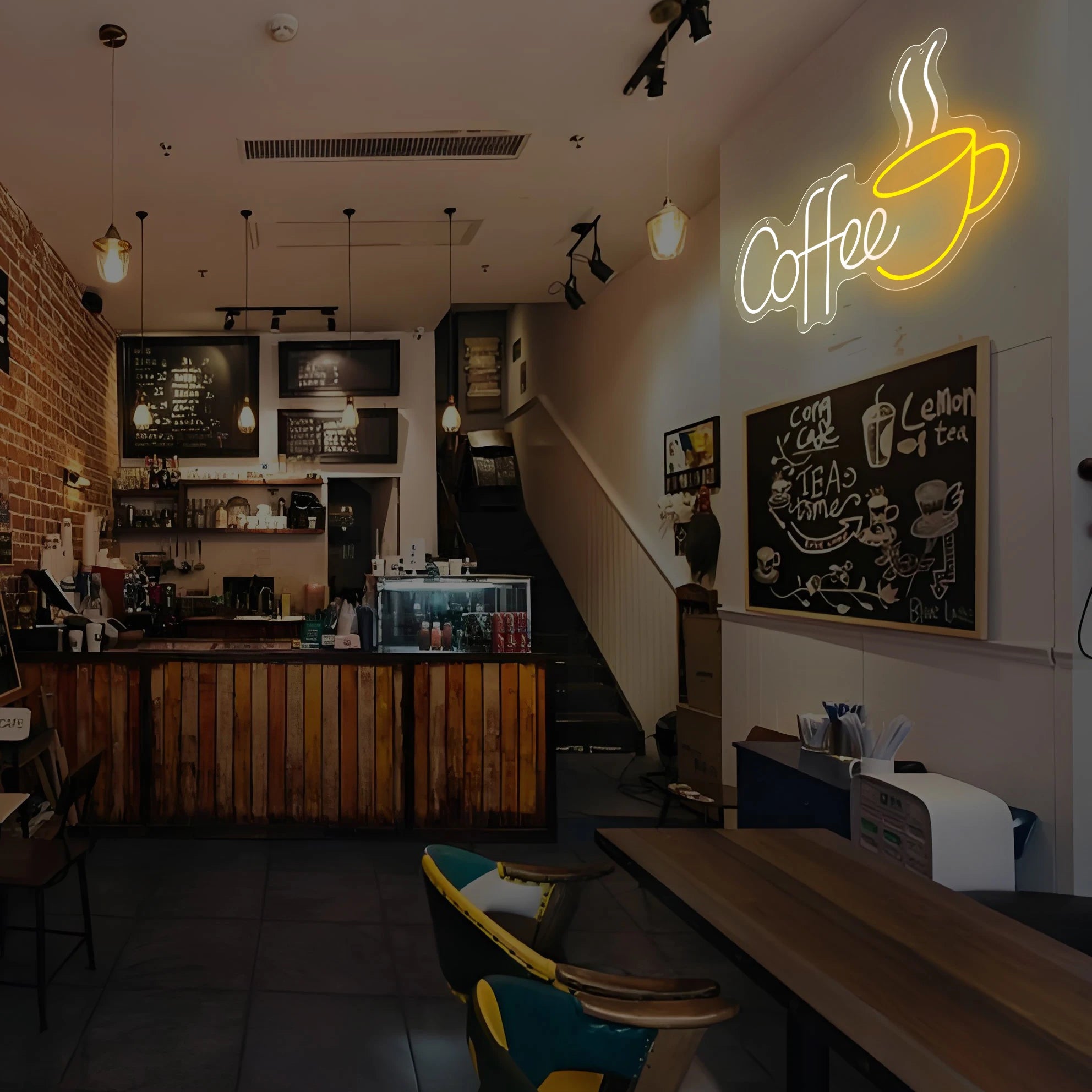 5V USB Powered Coffee Neon Sign Cafe Shop Neon Light Coffee LED Acrylic Board Advertising Neon Sign