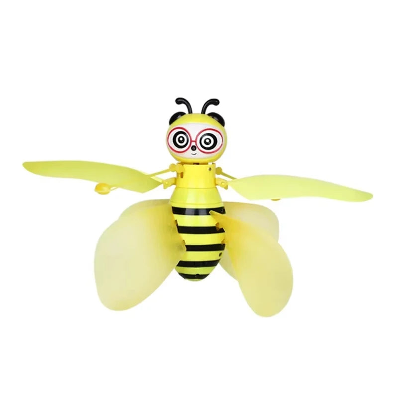 Mini Bee Gesture Induction Flying Toy, LED Light Helicopter for Children Birthday Christmas Gift
