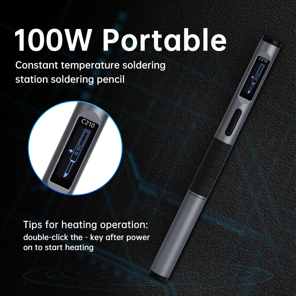 DC9-20V Adjustable Temperature Soldering Iron 100-450℃ Welding Solder Rework Station PD 100W Portable Repair Tool