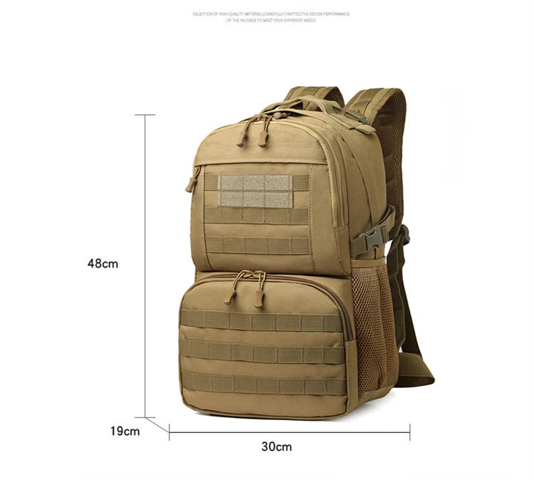 Durable Outdoor Sport Backpack Vintage Style with Zipper Closure Waterproof for Hiking Camping Hunting Featuring External Frame
